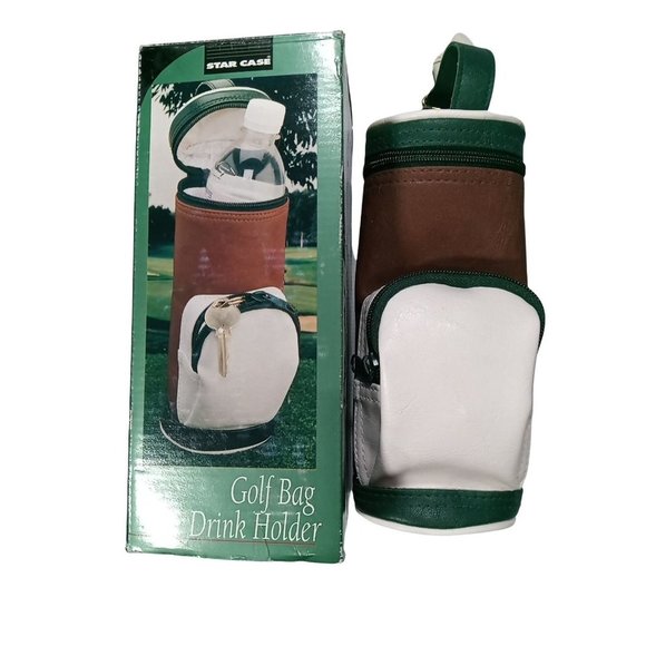 Star Case Golf Bag Drink Holder Insulated Drink Holder Nib Giftware Clip Pocket - Picture 1 of 11